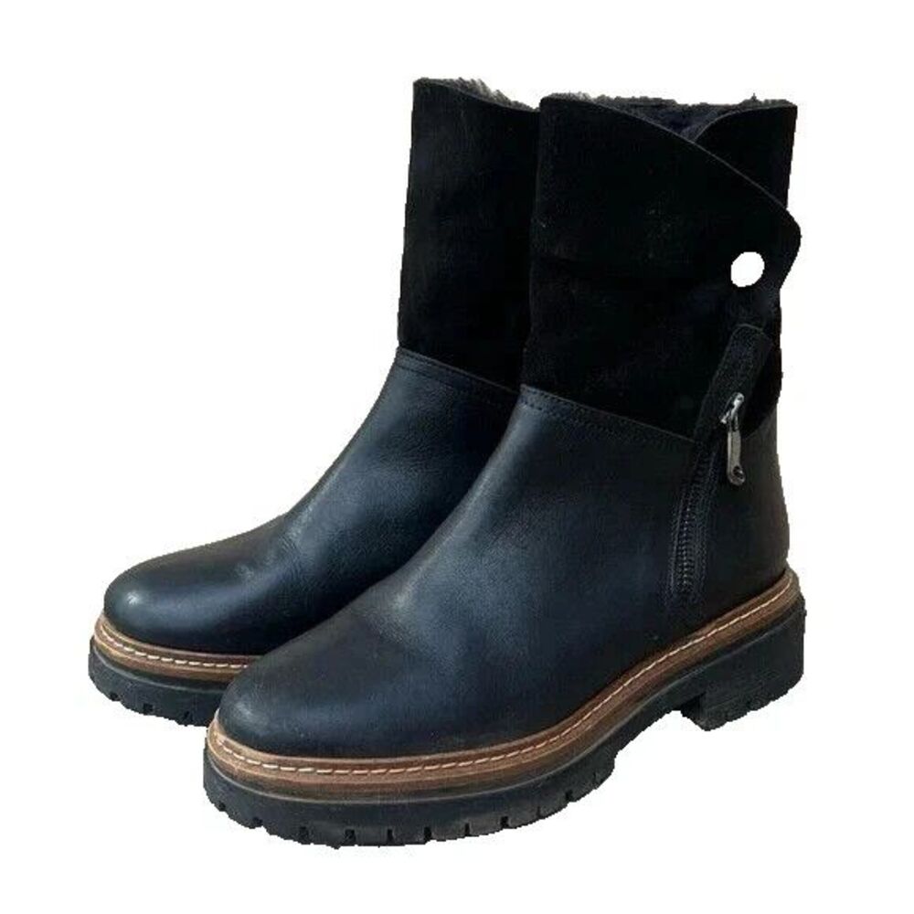 Fabianelli Italy Made Black Suede Leather Ankle Zip Boot Women Sz 7.5 / 38